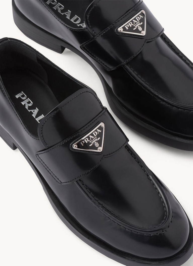 Mocassins Prada de couro com logotipo