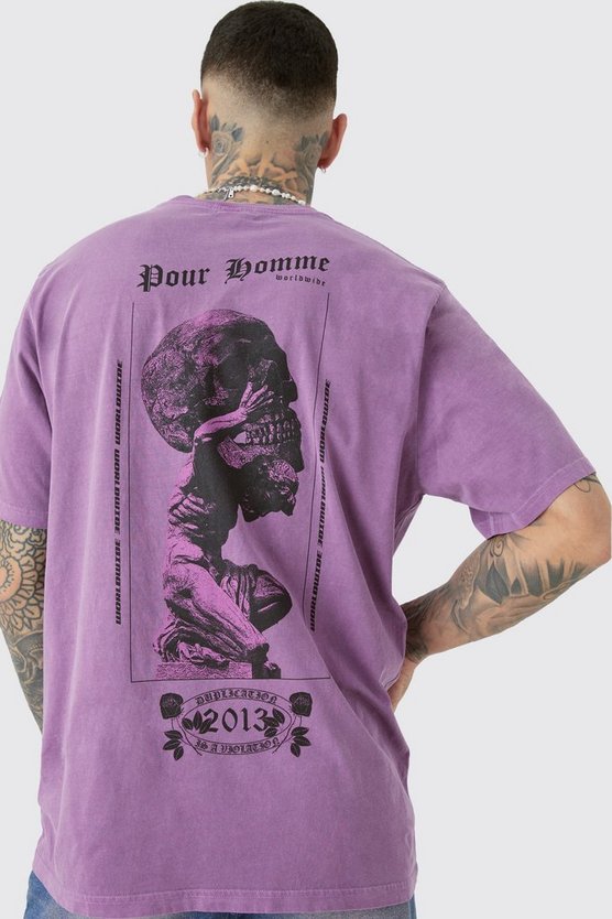 Tall T-Shirt mit Totenkopf-Print