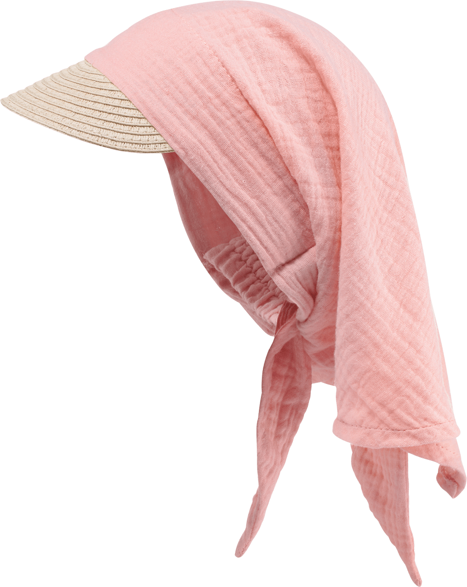 Hut mit Musselin, rosa, Gr. 54/55, 1 St