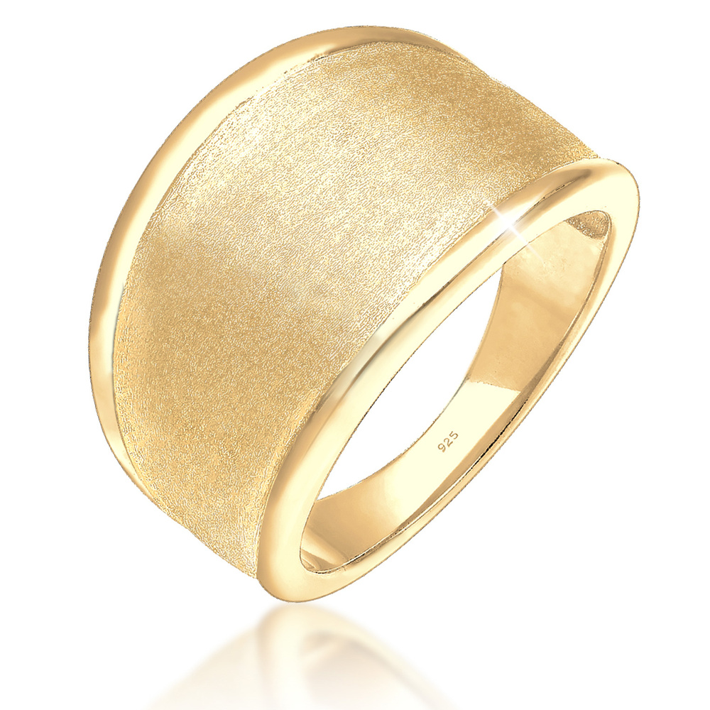 Elli Elli Bague Femmes Basique Mat Déclaration Tendance en Argent Sterling 925 Bague