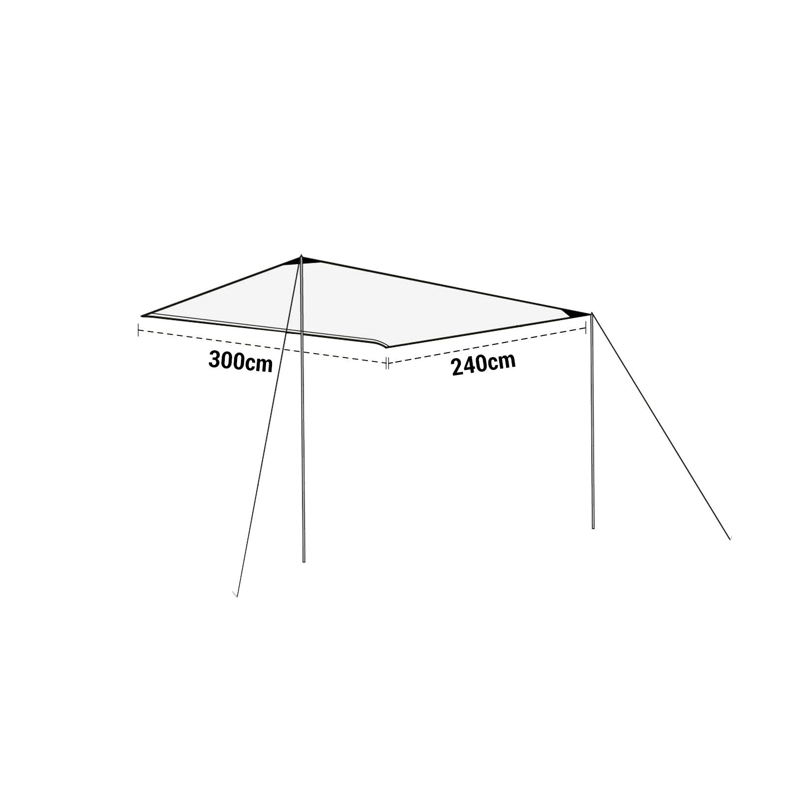 deiwo Sonnensegel deiwo Premium Sonnendach Sonnensegel grau 300 x 240cm