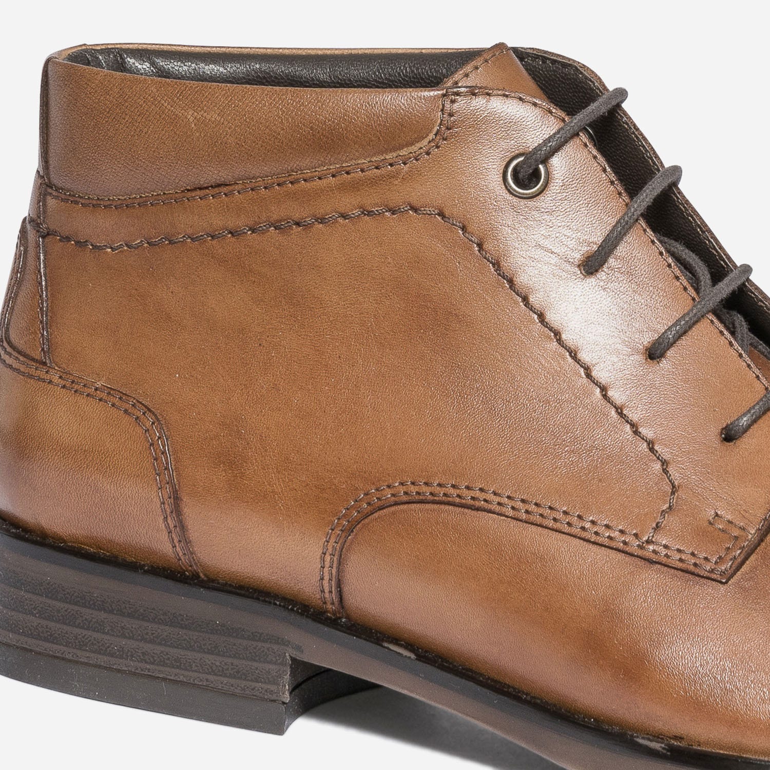 Boots à lacet cognac en cuir