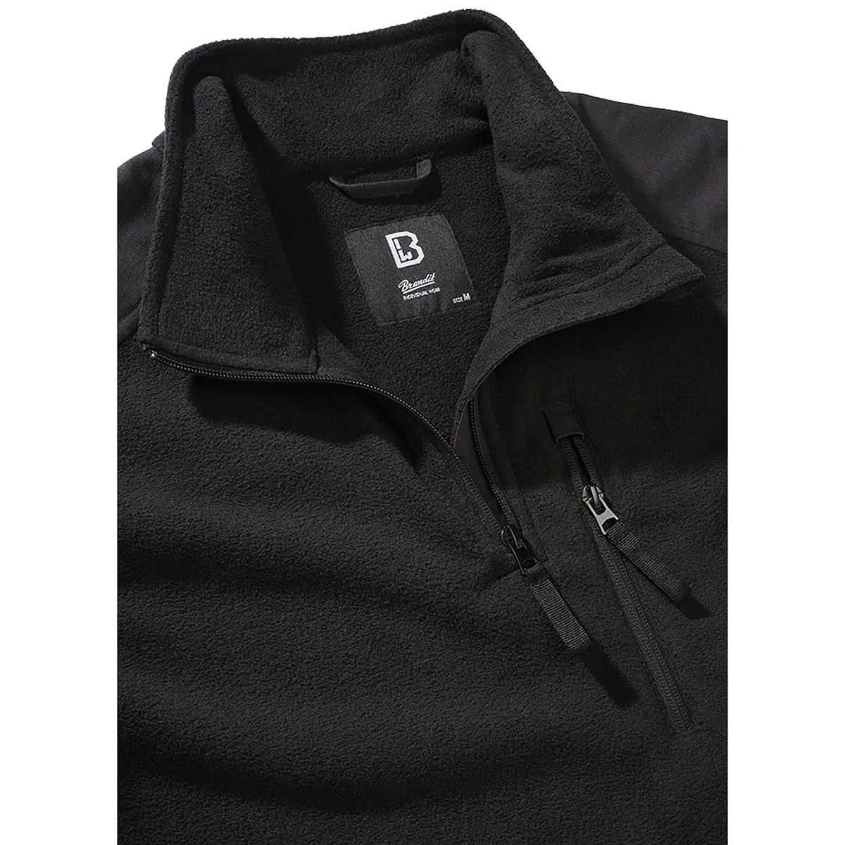 Brandit Fleece Troyer Ripstop schwarz