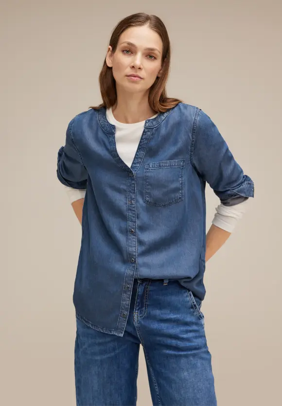 Street One Jeansbluse mit Knopfleiste