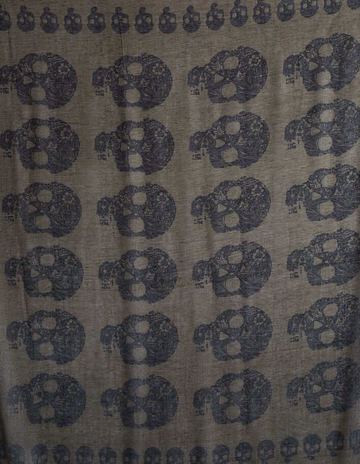 Chèche kaki print tête de mort Homme