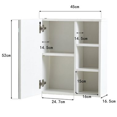 CLIPOP Spiegelschrank Badezimmerspiegelschrank, Wandschrank LED Spiegelschrank mit Touchschalter