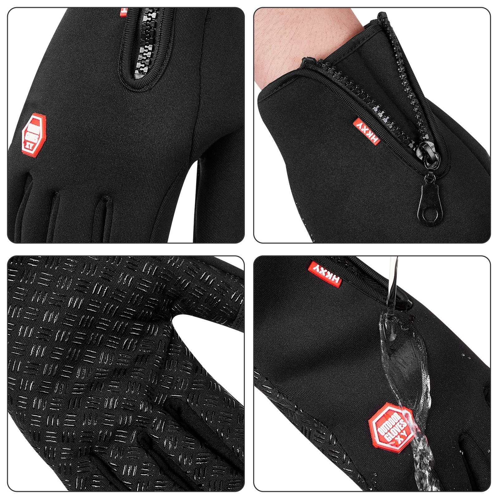 Sunicol Fleecehandschuhe Herren Damen Winter Outdoor Thermo Warm Touchscreen Handschuhe (1 Paar Touchscreen Handschuhe) rutschfestem Design