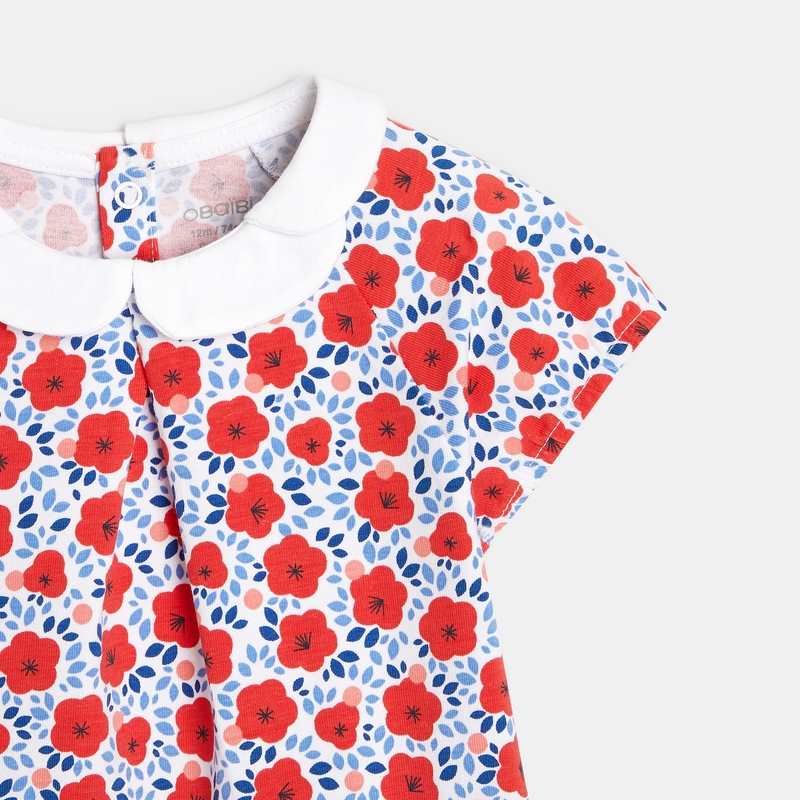 Blouse coquelicots rouge bébé fille