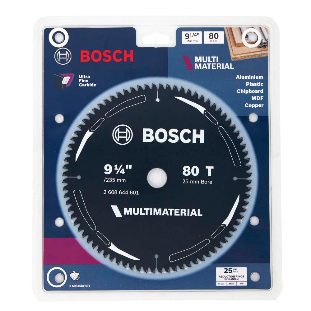 Disco de corte TCT BOSCH de 235 mm com 80 dentes para corte multiuso – MULTIMATERIAL