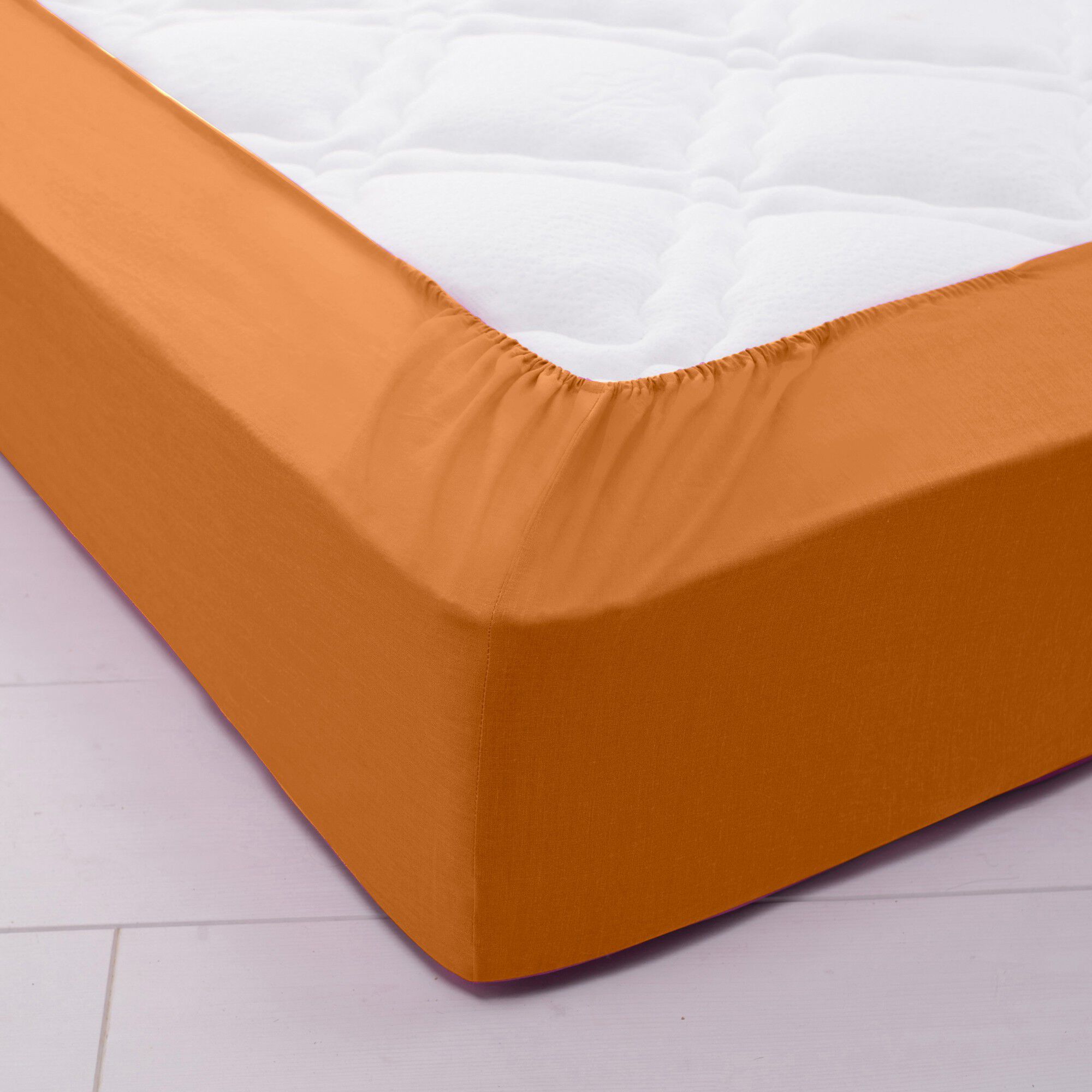 Drap-housse uni coton bonnet 32 cm