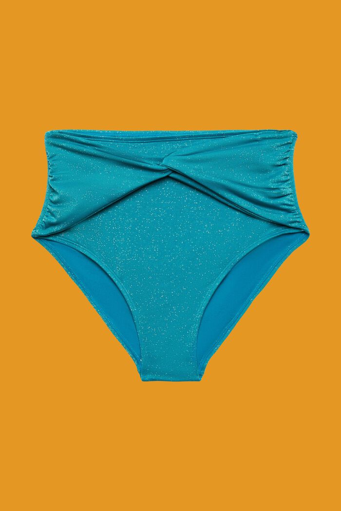 Glitzernde Bikinihose mit hohem Bund