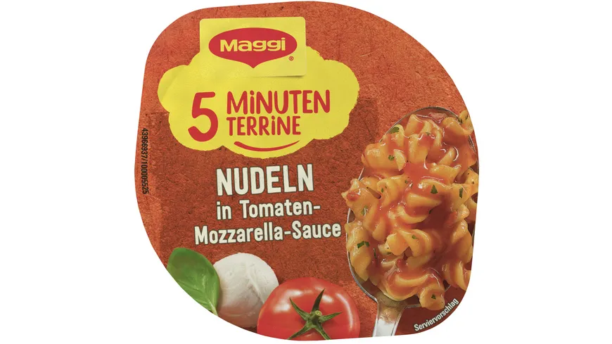 MAGGI 5 Minuten Terrine Nudeln in Tomaten-Mozzarella Sauce 55 g