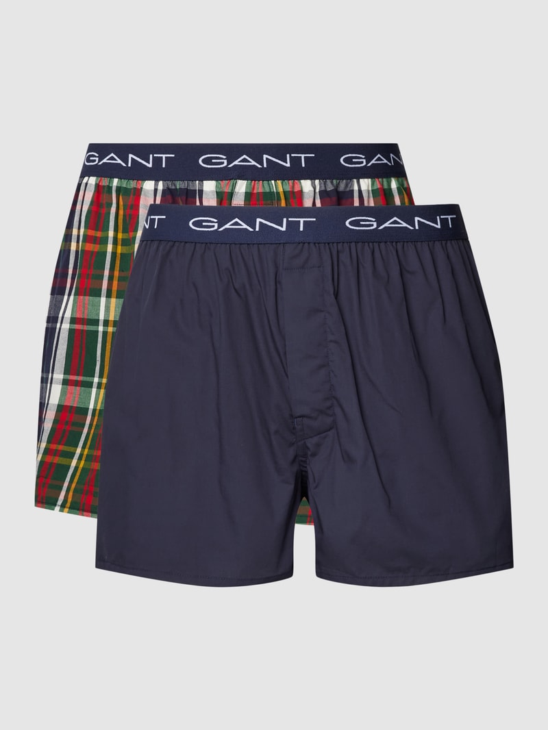 Boxershorts mit elastischem Logo-Bund im 2er-Pack in dunkelblau