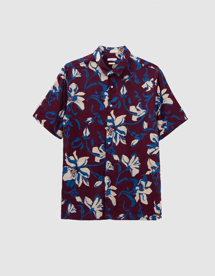 Chemise REGULAR burgundy imprimé maxi fleurs Homme