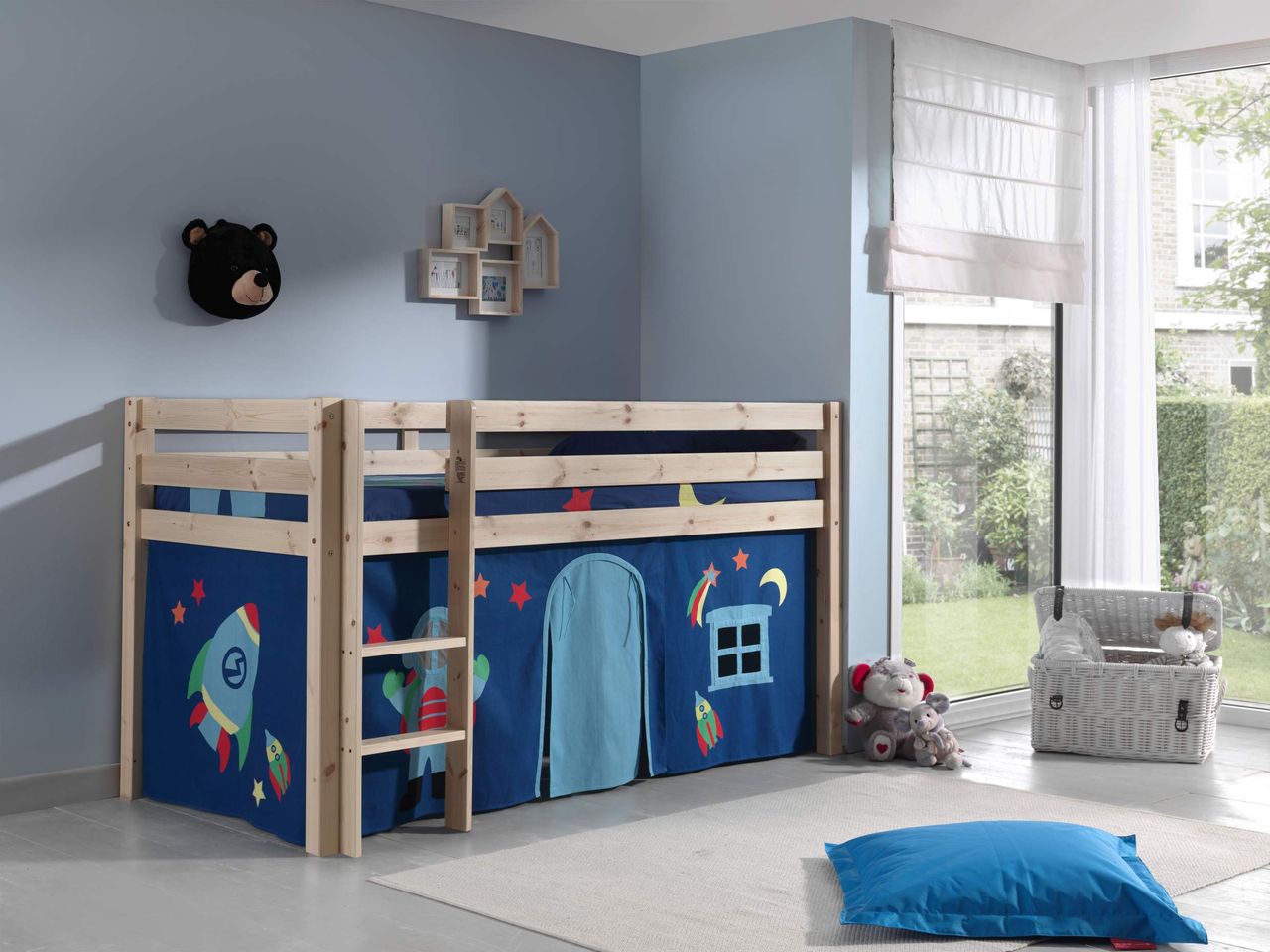 VIPACK Spielbett Pino mit Textilset Vorhang 
