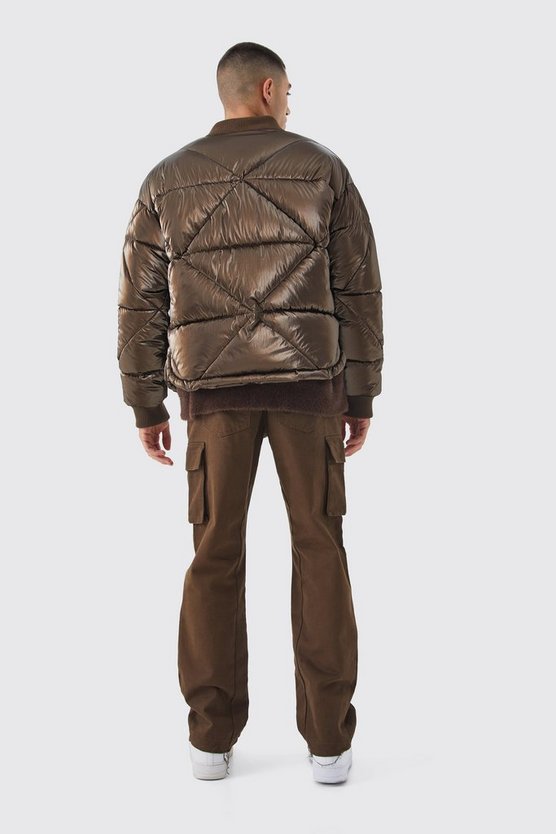 Gesteppte Metallic-Steppjacke