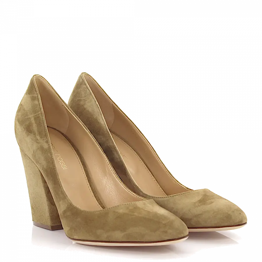 Sergio Rossi - Pumps Kalbsleder Veloursleder beige - beige