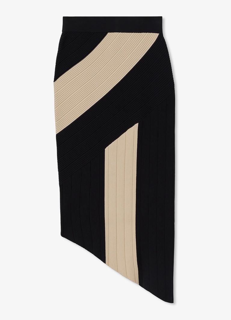 Jupe crayon midi en maille fine Reiss Jess avec ourlet asymétrique