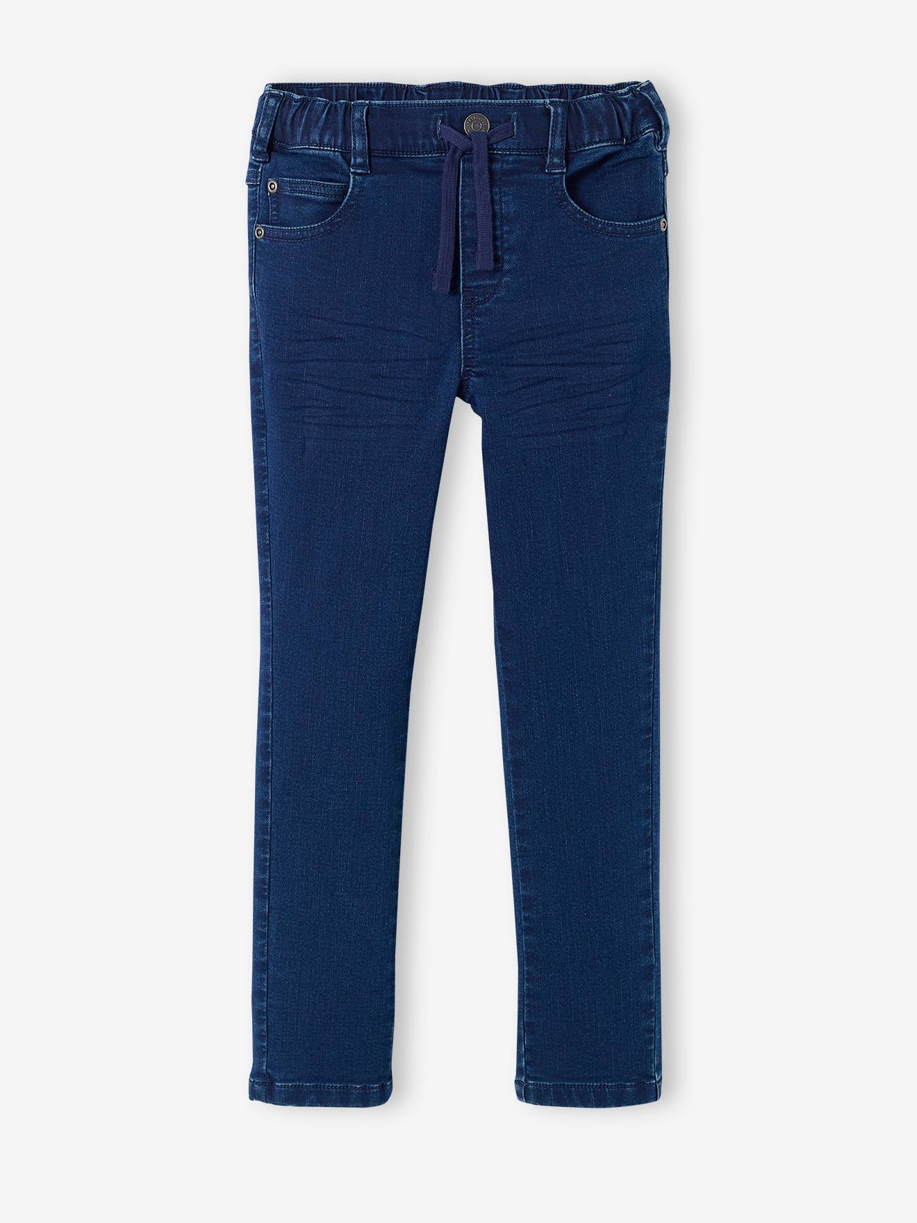 Slim en molleton effet denim garçon facile à enfiler stone