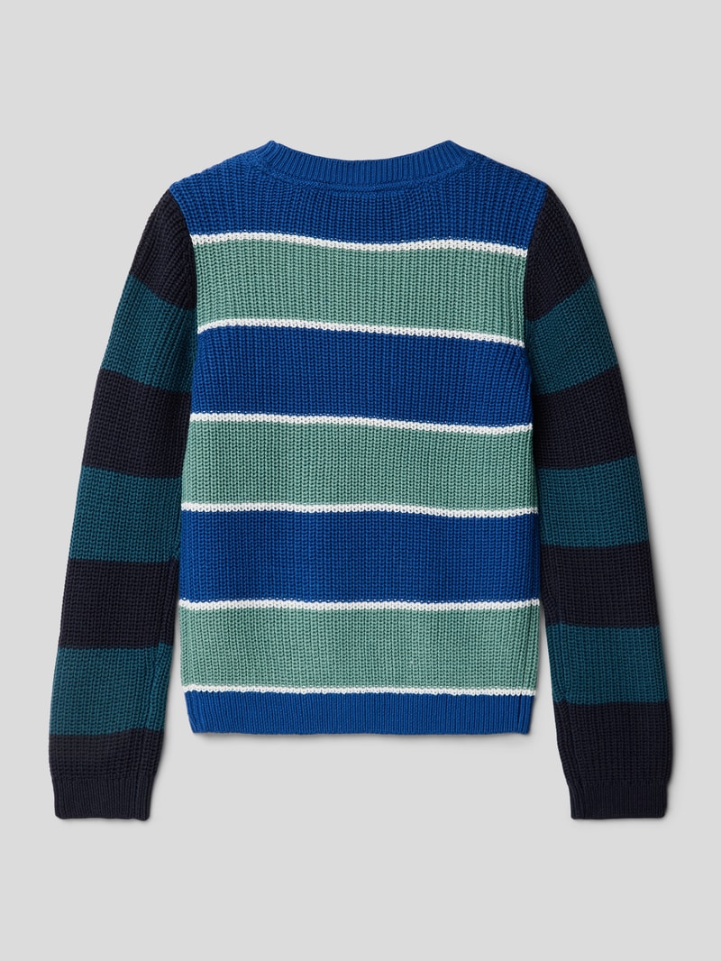 Strickpullover mit Blockstreifen in schilf
