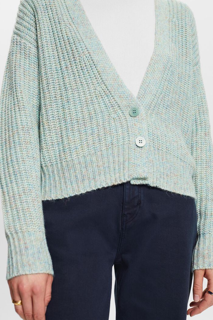 Mehrfarbiger Rippstrick-Cardigan