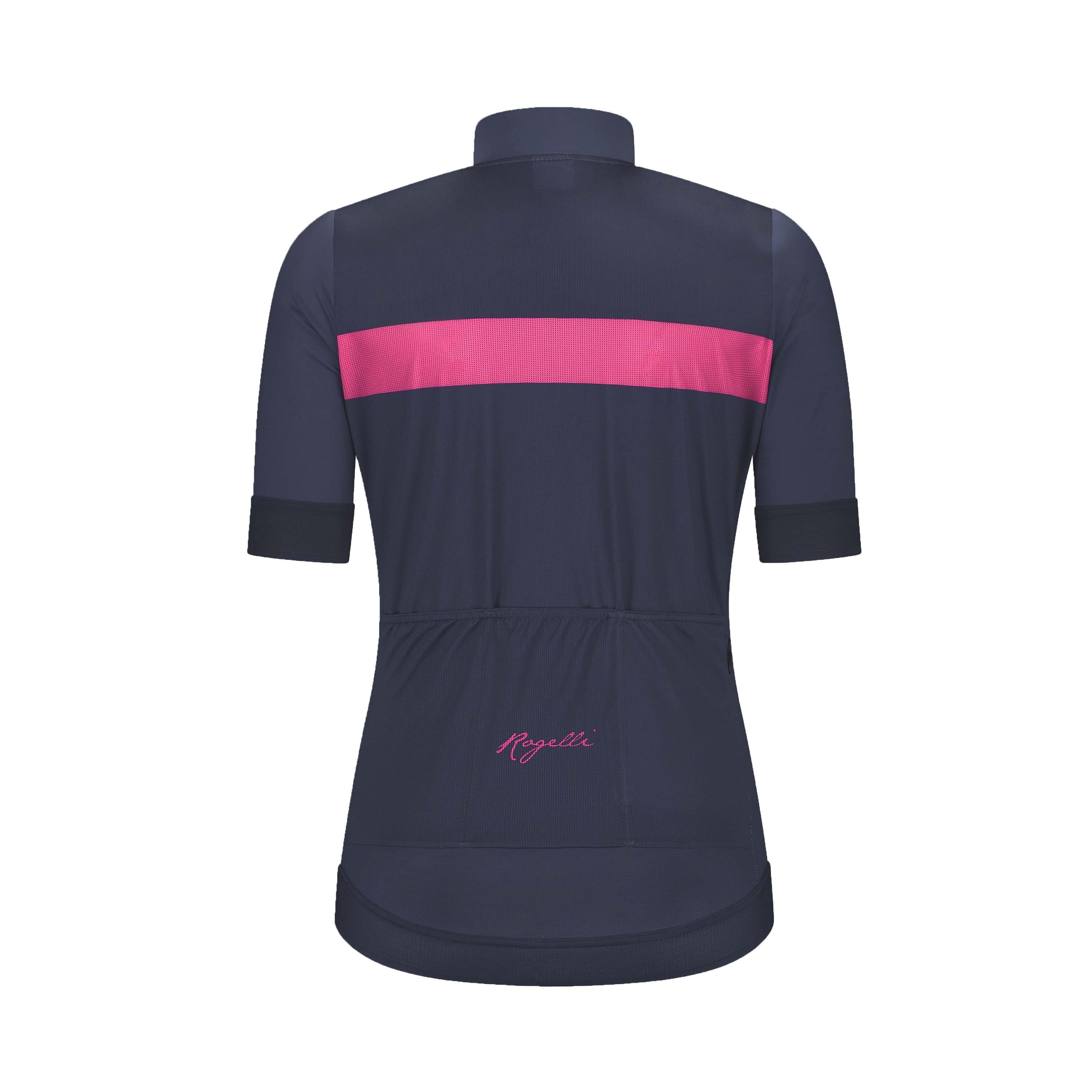 Rogelli Prime Blau/Rosa Damen Radtrikot Kurzarm