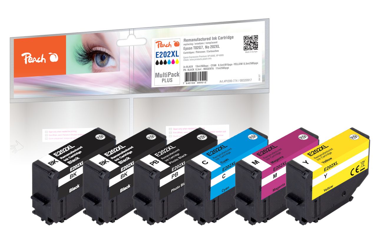 Peach Spar Pack Plus Tintenpatronen ersetzt Epson No. 202XL