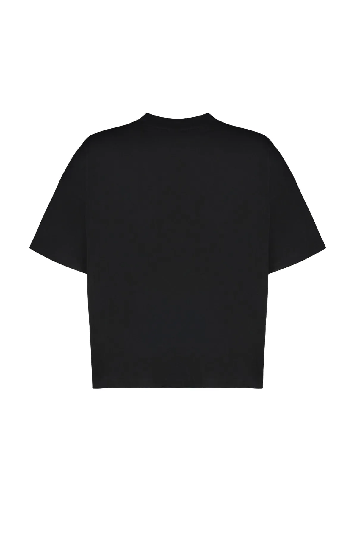 Trendyol Curve  Geripptes, weit geschnittenes Basic-Strick-T-Shirt mit schwarzem Kragen TBBSS23BF00017