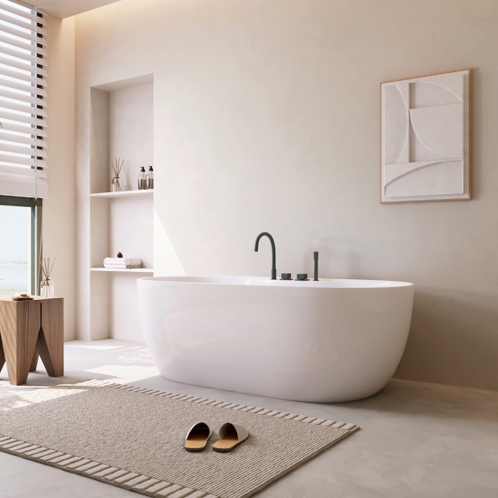 Home Deluxe Badewanne LENI mit schwarzer Armatur