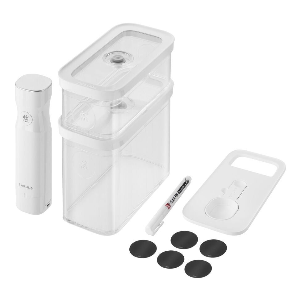 CUBE Vakuum Starter Set, M / 5-tlg, Transparent-Weiß