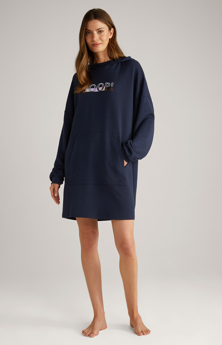 Loungewear Hoodie-Kleid in Navy