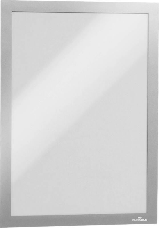 DURABLE DURAFRAME DIN A4 Inforahmen Selbstklebend, Magnetisch Silber Hartfolie 487223 23,4 (B) x 0,6 (T) x 32,6 (H) cm 2 Stück