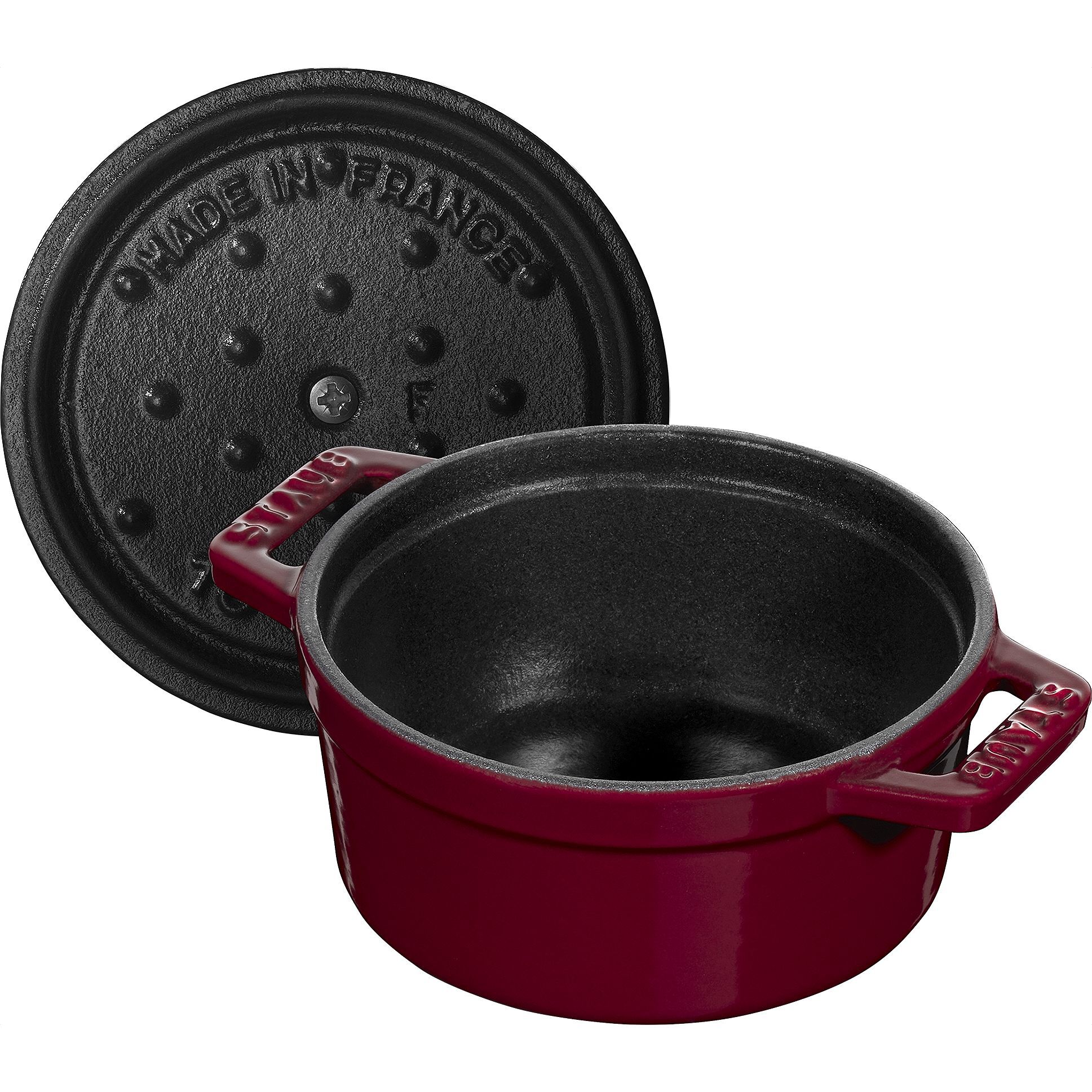 Mini Cocotte 10 cm, rund, Bordeaux, Gusseisen