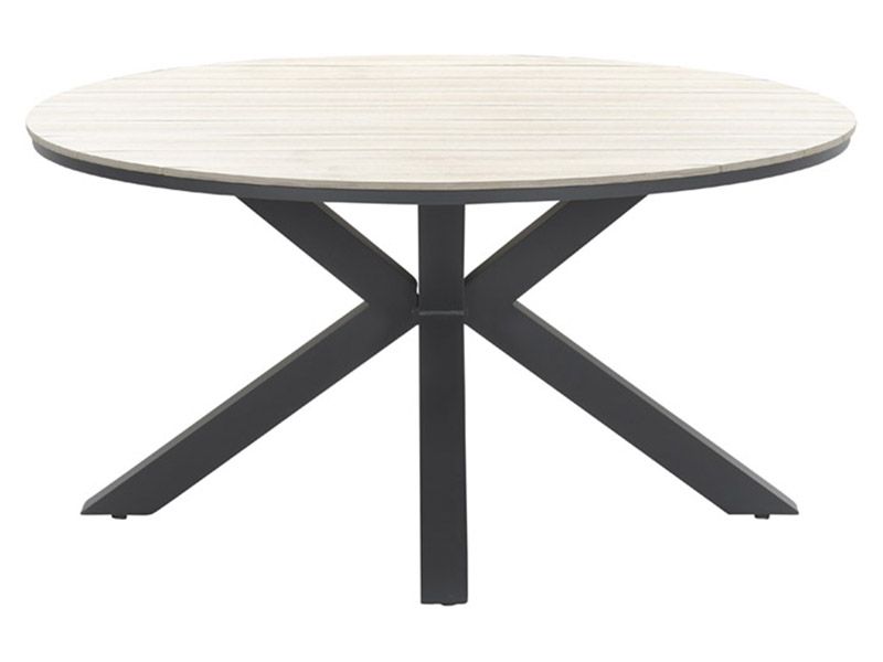 Outdoor Feelings Edson Carbon black light teak Ø 148 cm Gartentisch