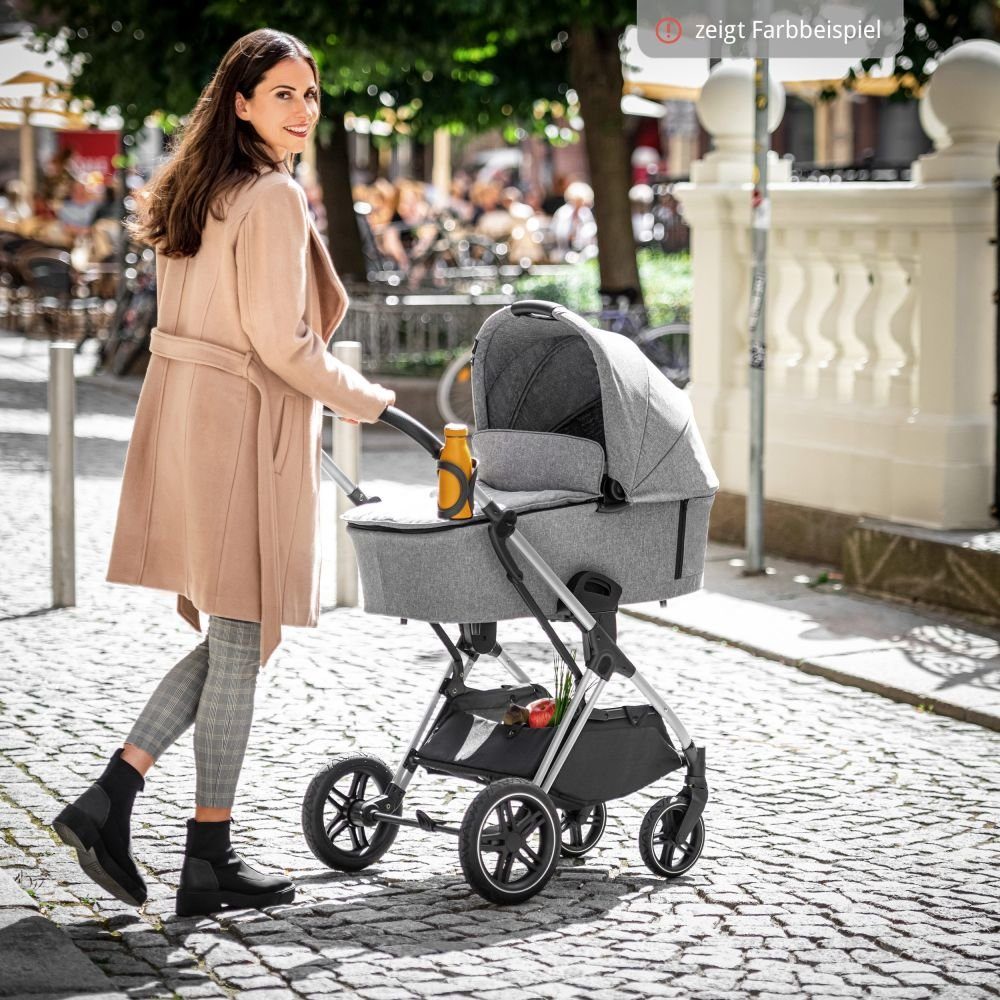 Hauck Kombi-Kinderwagen Vision X Duoset Black - Melange Rose, (7-tlg), 2in1 Kinderwagen Buggy Set mit Babywanne, Sportsitz und Regenschutz