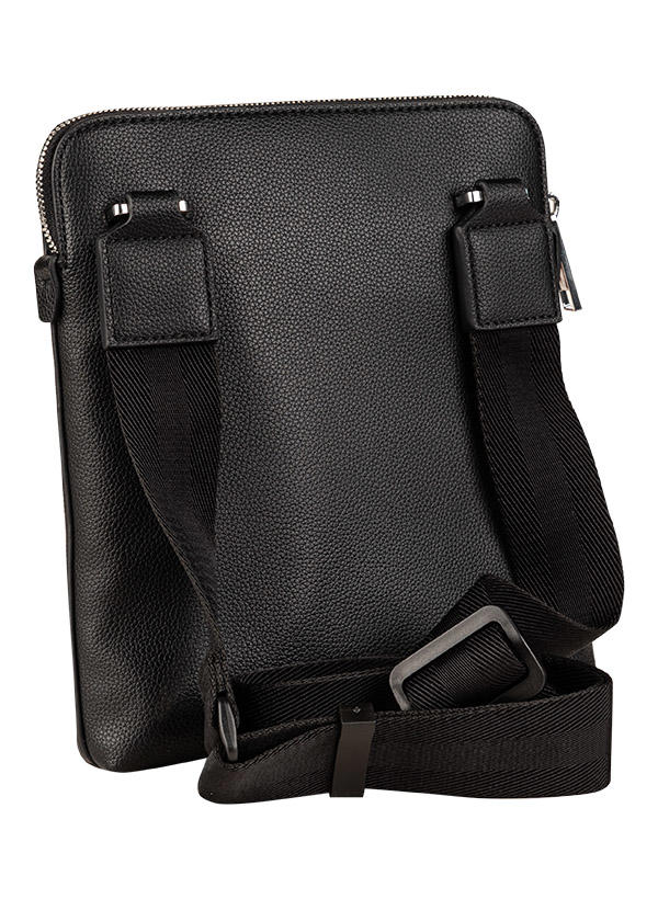 BOSS Black, Umhängetasche, Recycelter Material-Mix, schwarz