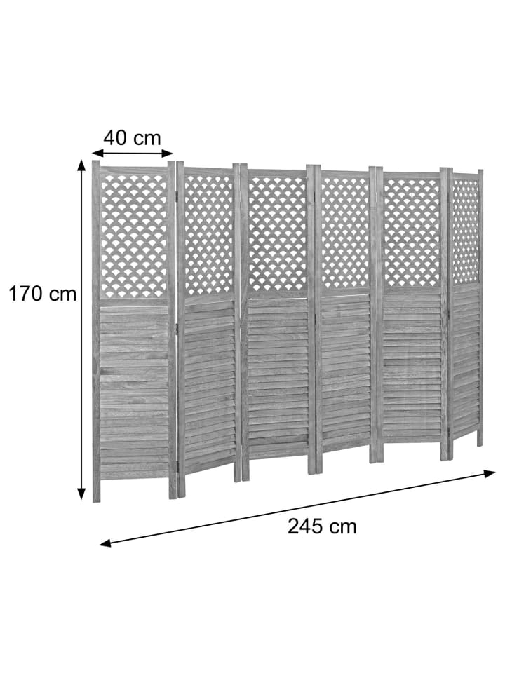 MCW Paravent A84 mit Ornamente, Weiß günstig kaufen onesize