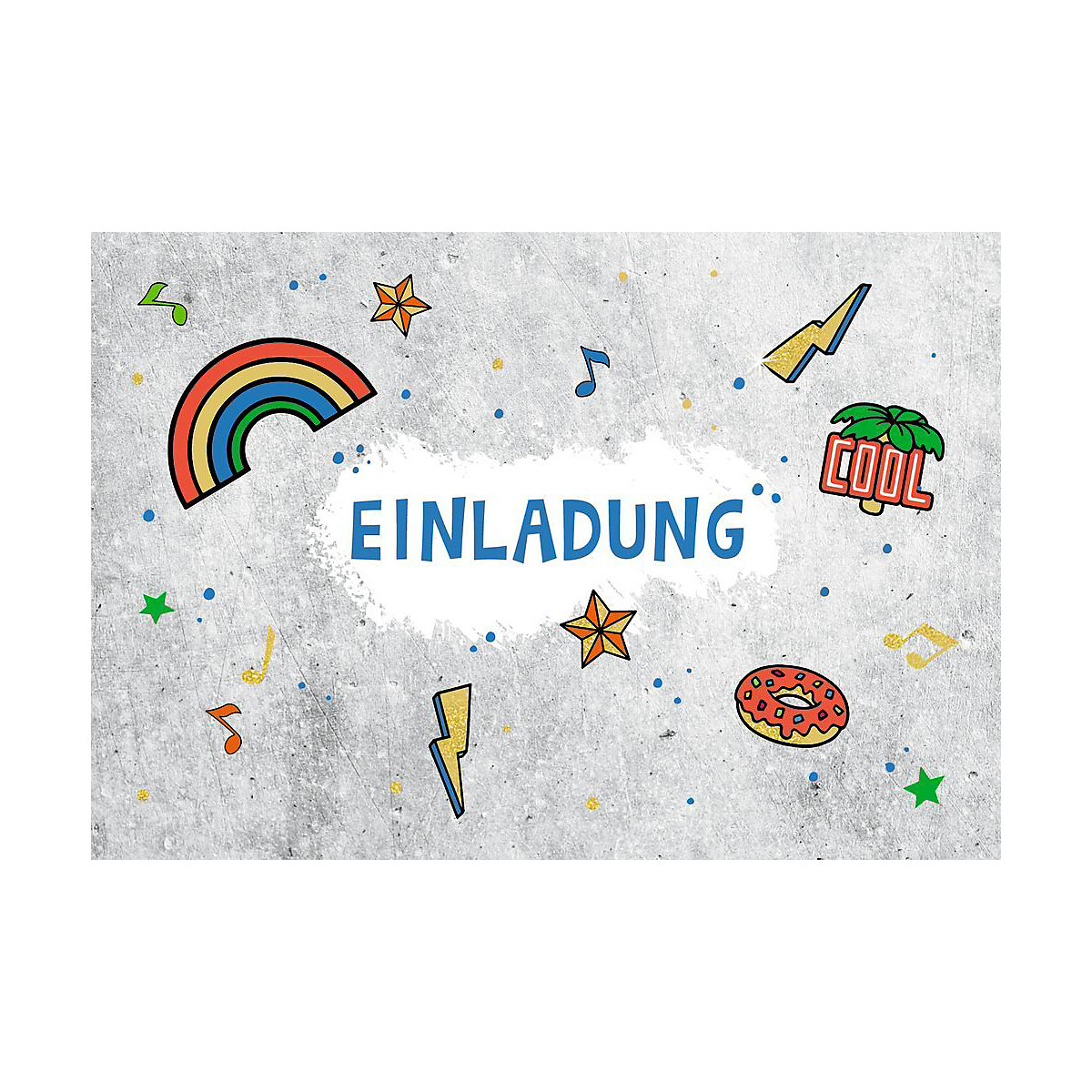 Einladungskarten Funny Patches Party, 10 Stück inkl. Umschlag