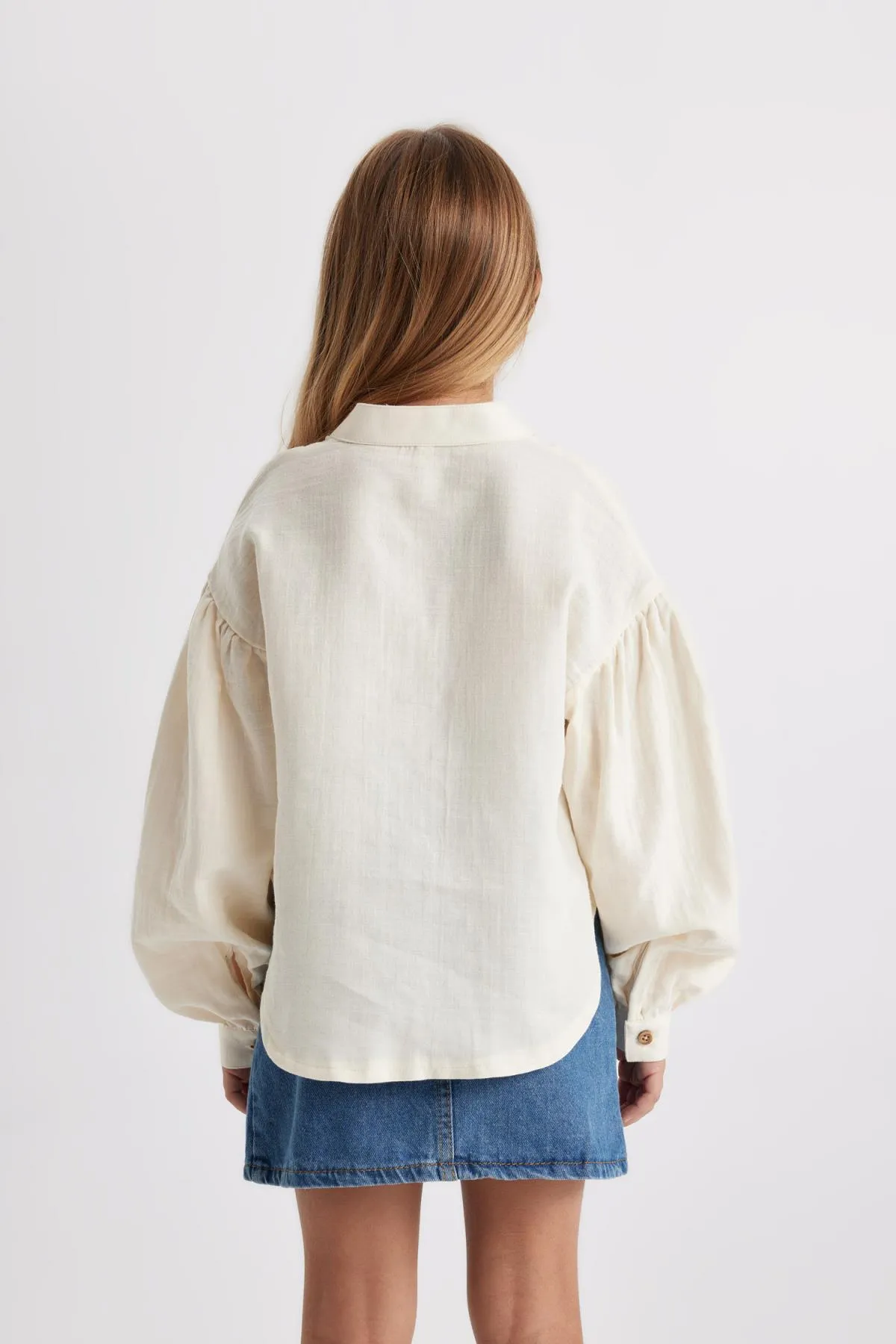 DeFacto  Mädchen-Musselin-Langarmshirt mit entspannter Passform