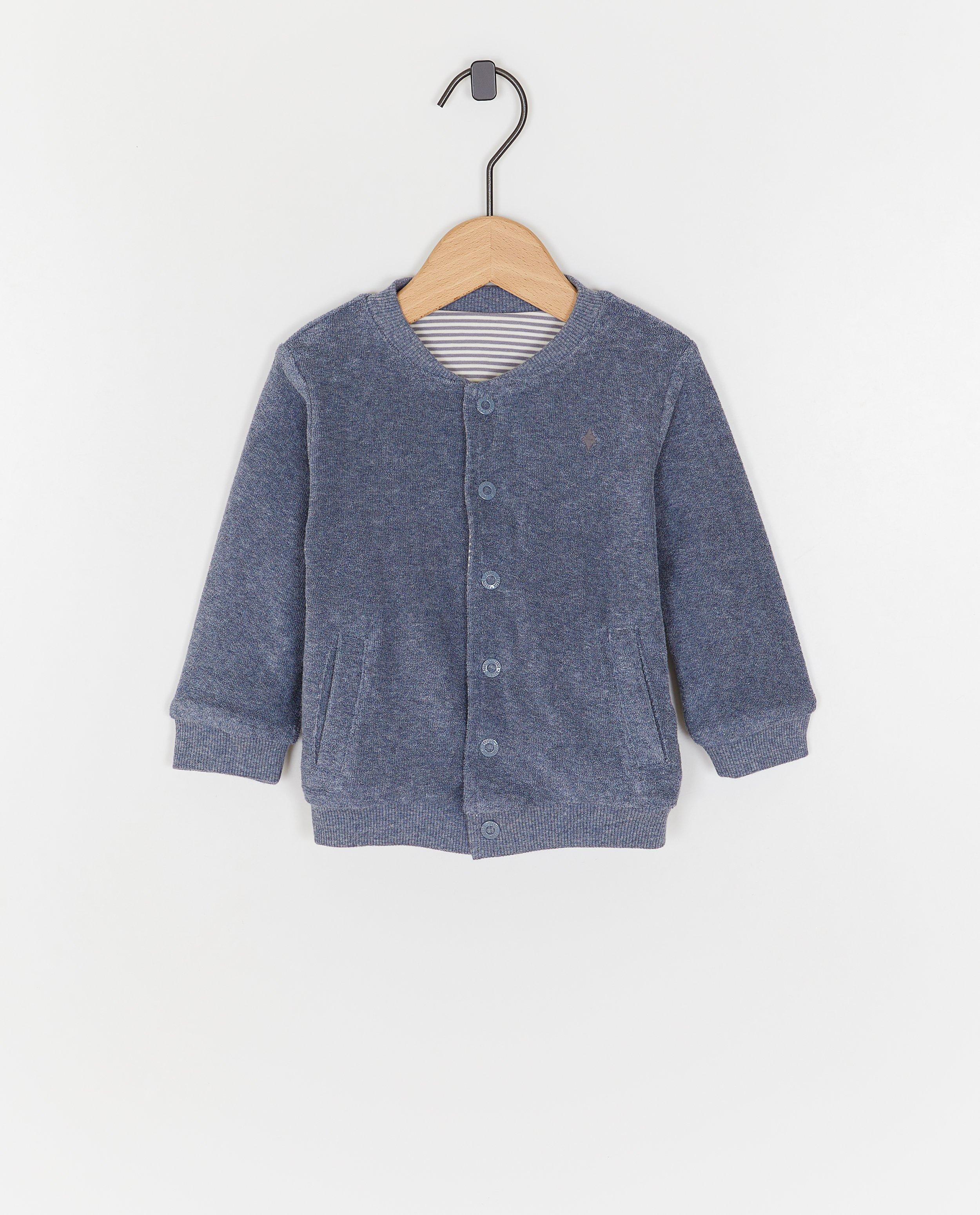 Cardigan reversibil din țesătură terry Feetje albastru