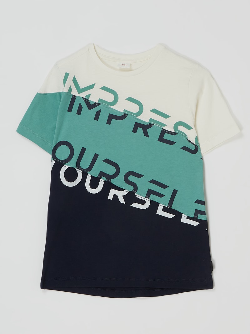 T-Shirt mit Print in ecru
