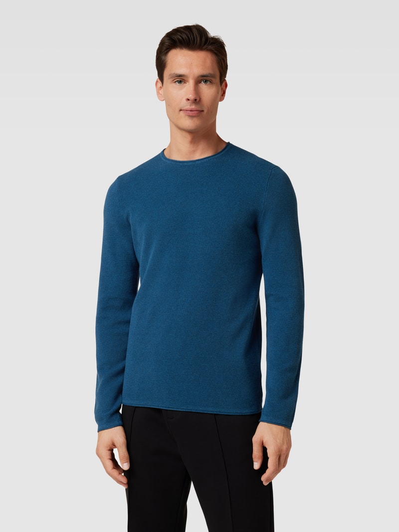 Strickpullover mit Rundhalsausschnitt in lagune meliert