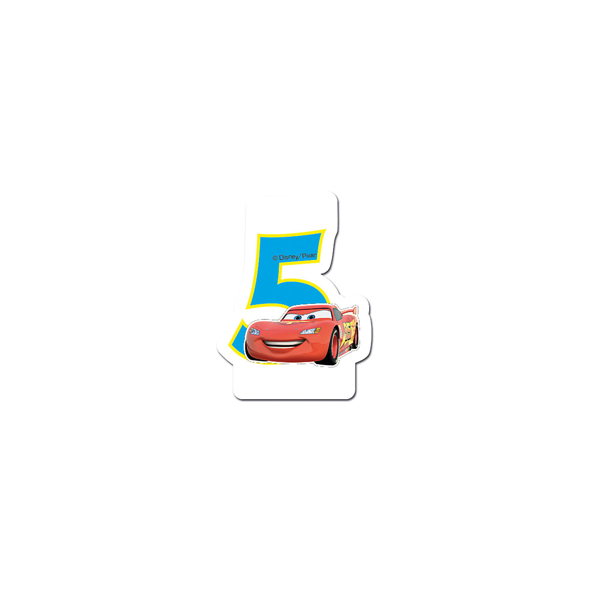 Kuchenkerze Zahl 5   Cars Neon