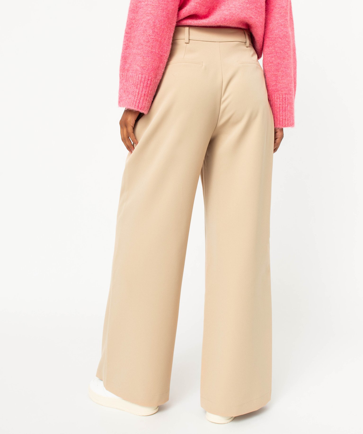 Pantalon très large et fluide femme - Gémo x Melissaallbb beige | GEMO
