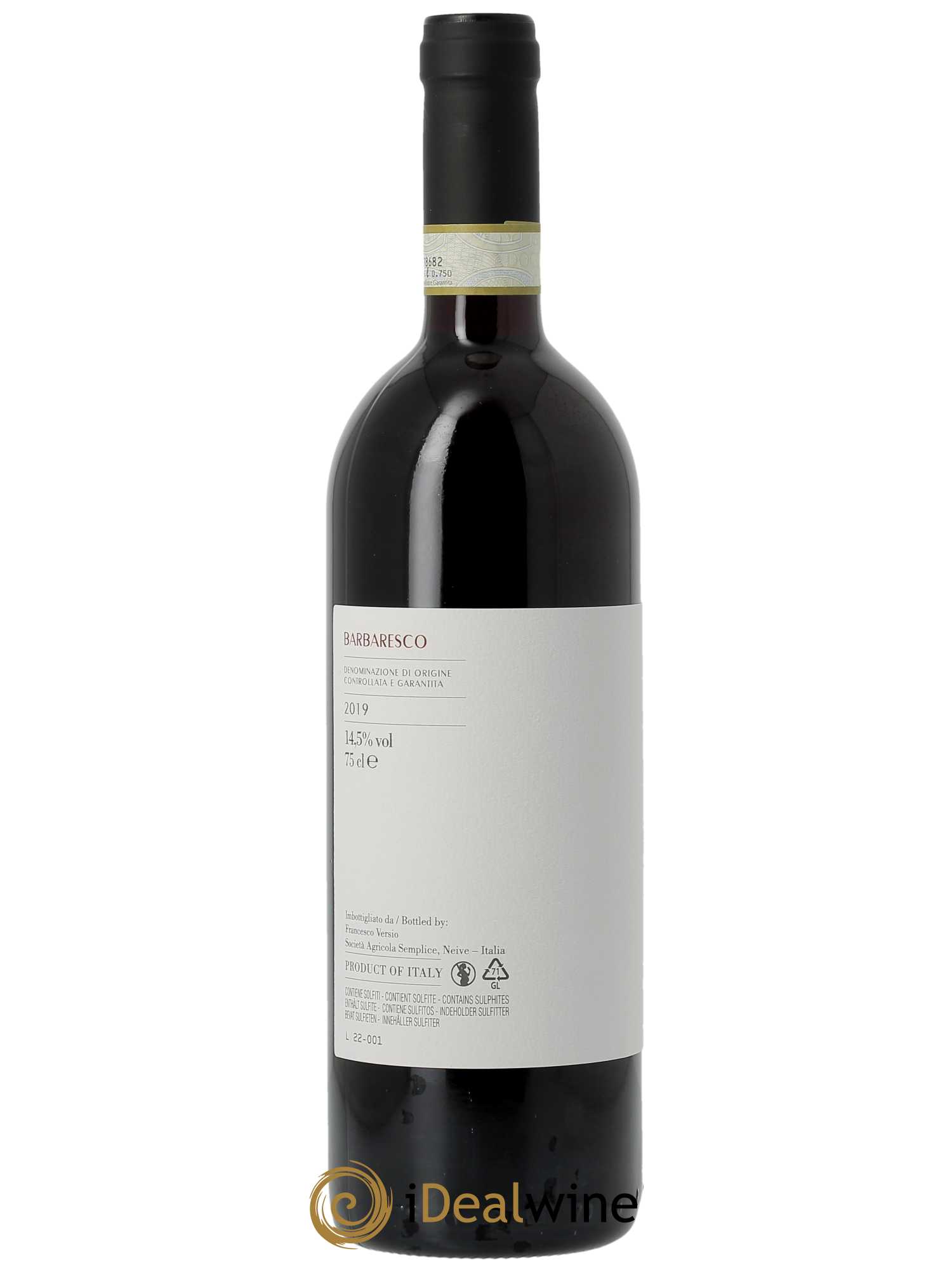 Barbaresco DOCG Francesco Versio  2019 - Lot de 1 Bouteille