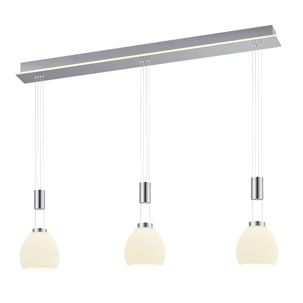 HELL 3-flg LED Pendelleuchte Sam Nickel