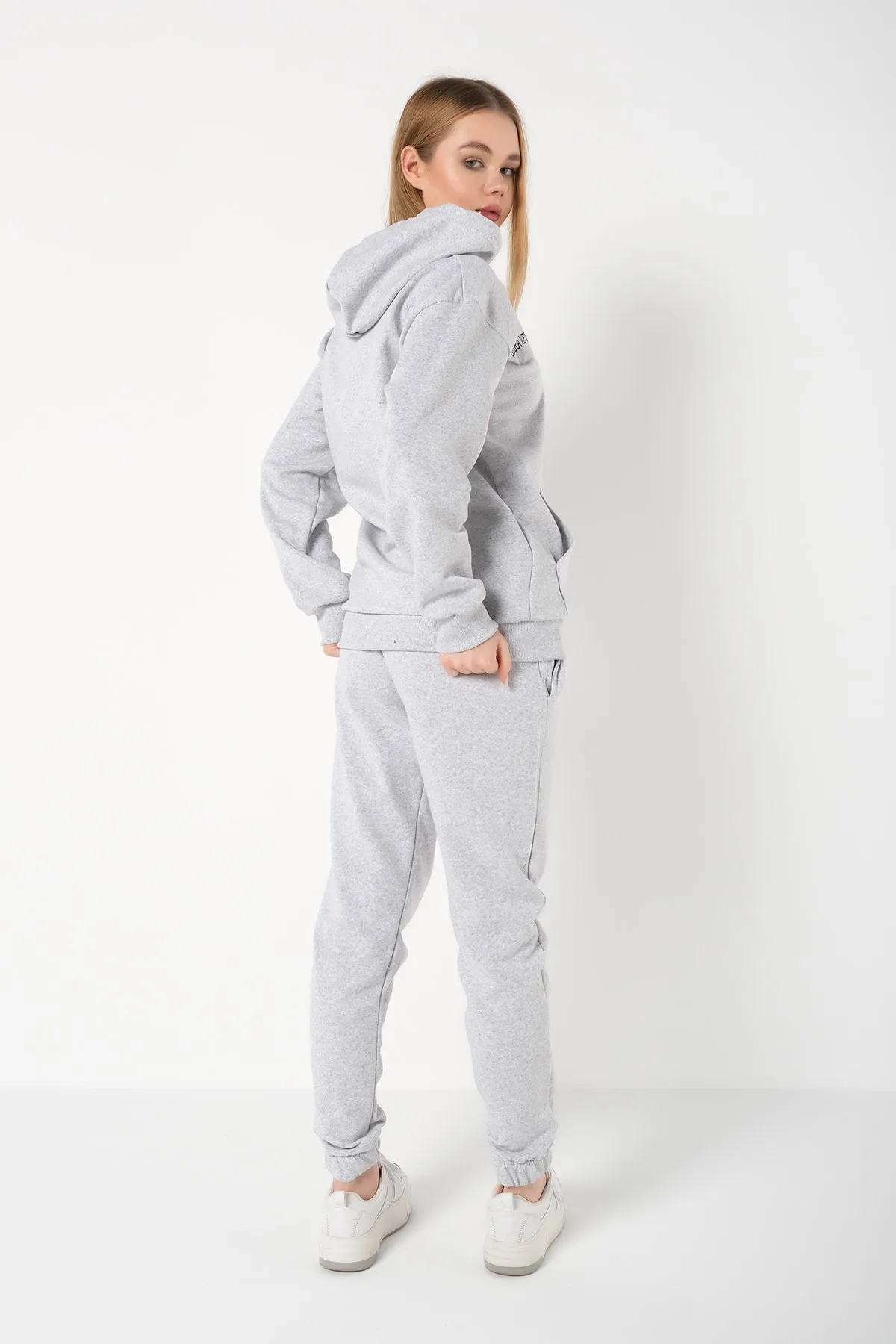 Know  Grauer Sierra Nevada bedruckter Cardigan-Jogger-Trainingsanzug für Damen