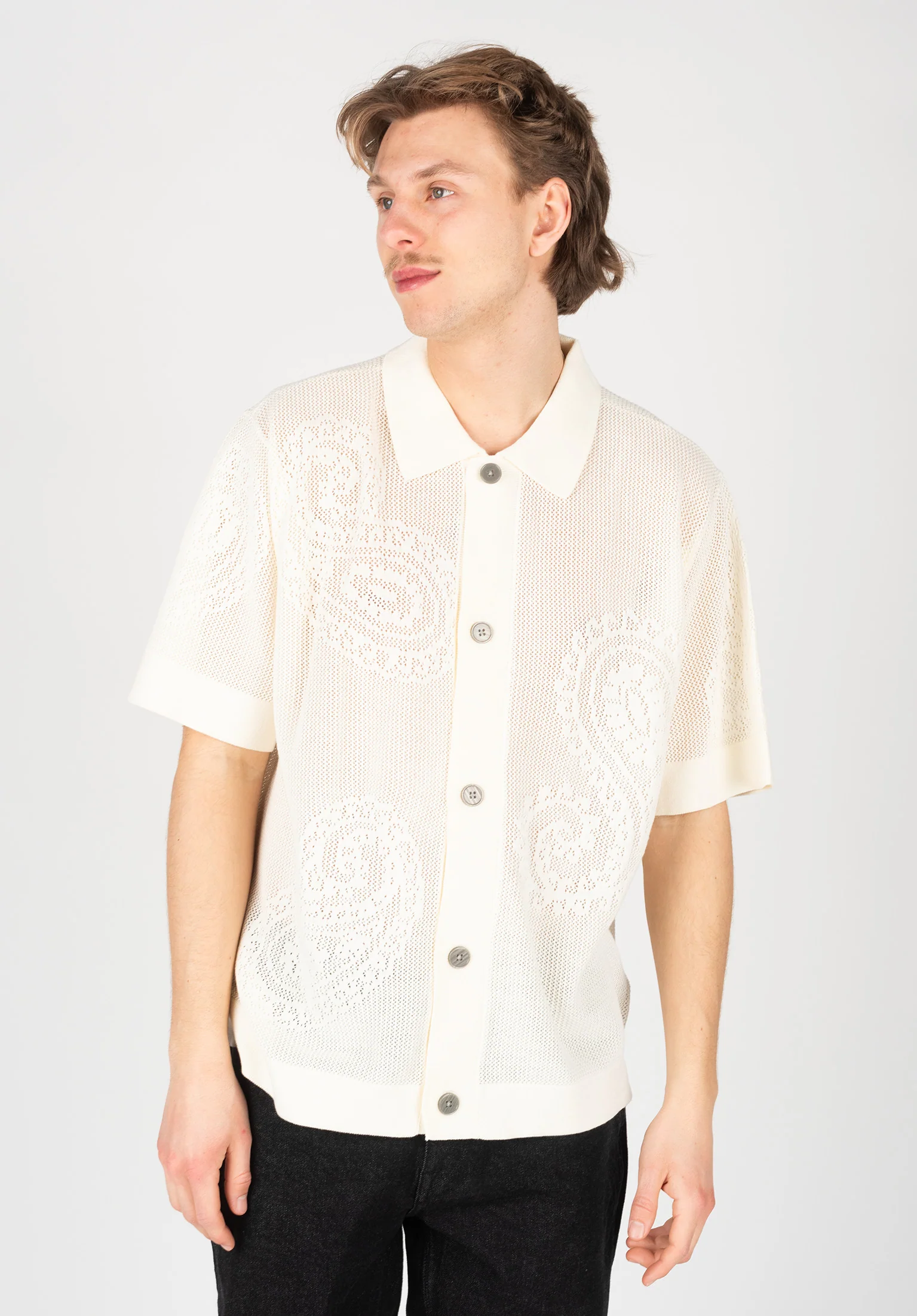 Tear Drop Open Knit Shirt