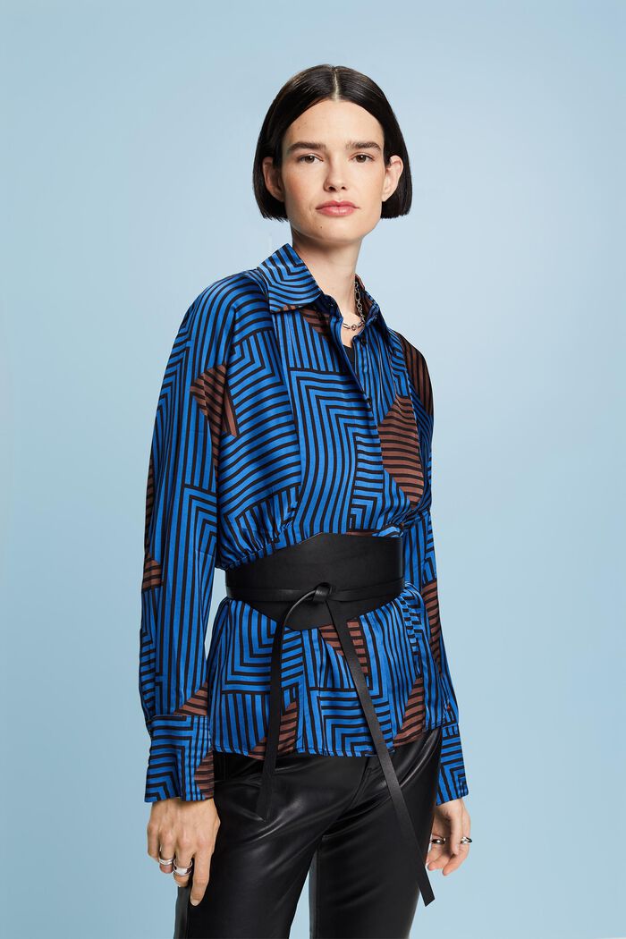 Satinbluse mit Fledermausärmeln