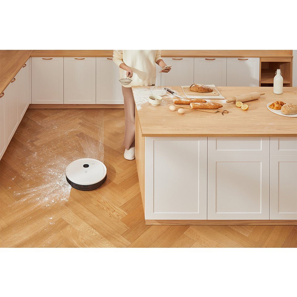 YEEDI Nass-Trocken-Saugroboter aus ECOVACS, Vac 2 Pro, 2-in-1 Saug und Wisch, 240 min Laufzeit, 40 W, beutellos, App-/Sprachsteuerung, 3D Hinderniserkennung, Oszillation-Wischfunktion